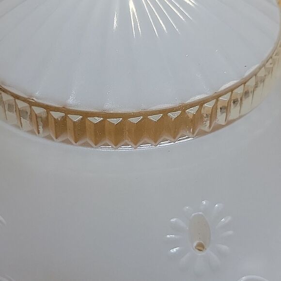 Vintage CEILING LIGHT LAMP SHADE GLOBE 3 Hole BEAD BALL 3 CHAIN- white - Picture 8 of 12